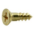 Midwest Fastener Wood Screw, #6, 1/2 in, Plain Brass Flat Head Phillips Drive, 100 PK 02852